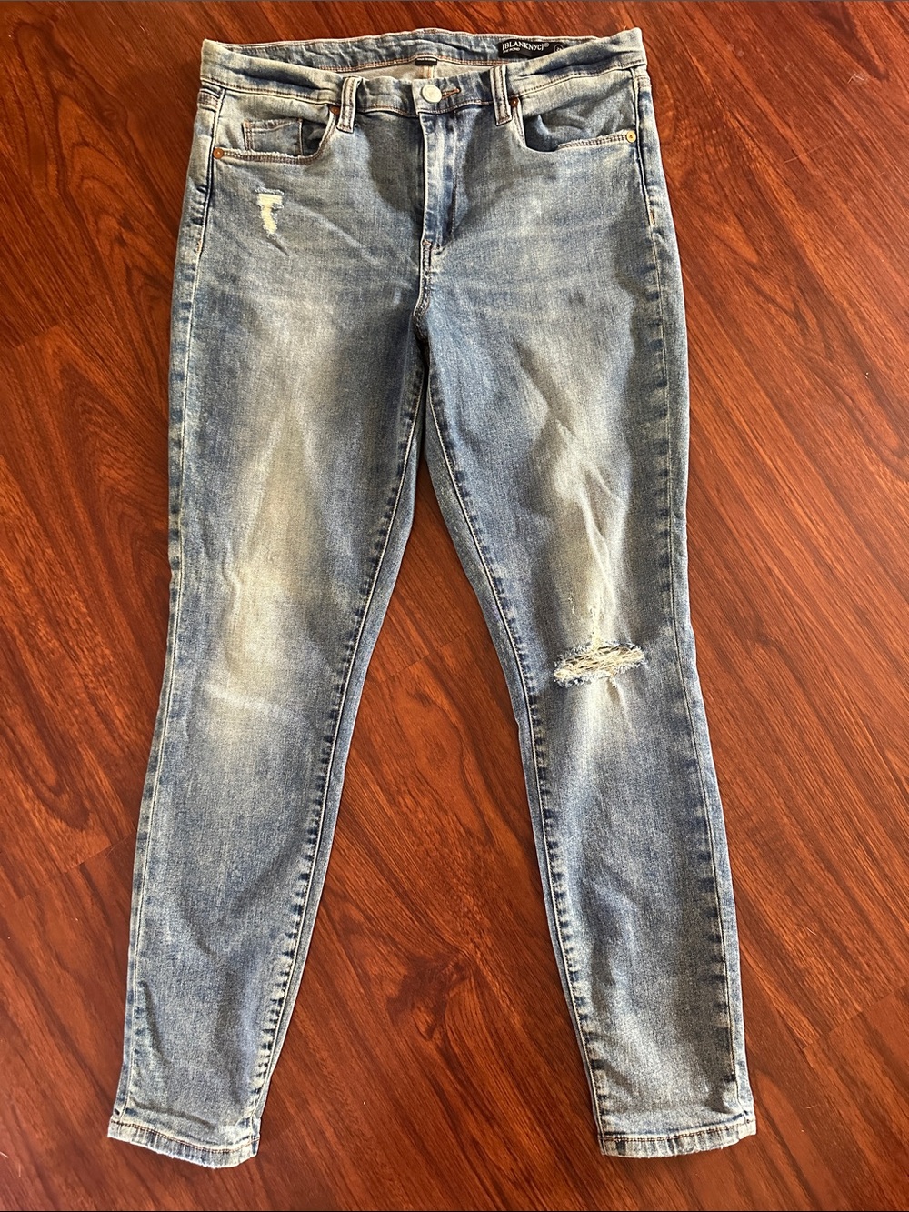 Blank NYC Faded Light Blue Distressed Skinny Jeans